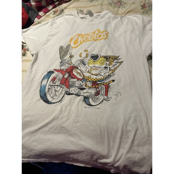 Vintage Style CHEETOS Chester Cheetah Motorcycle T-Shirt MENS Medium 80's - Picture 1 of 4